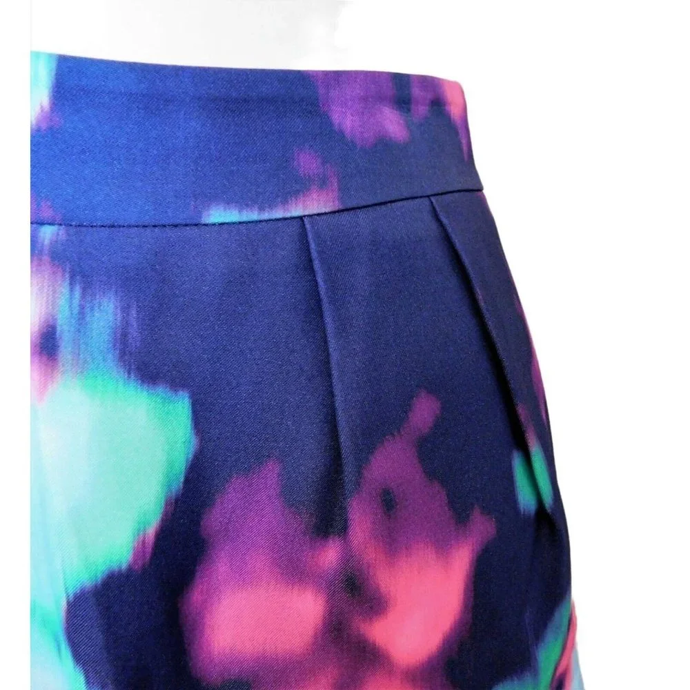 Kate Spade Barry Skirt 12 Multi Color Watercolor Abstract Pencil Straight Lined - Picture 3 of 6